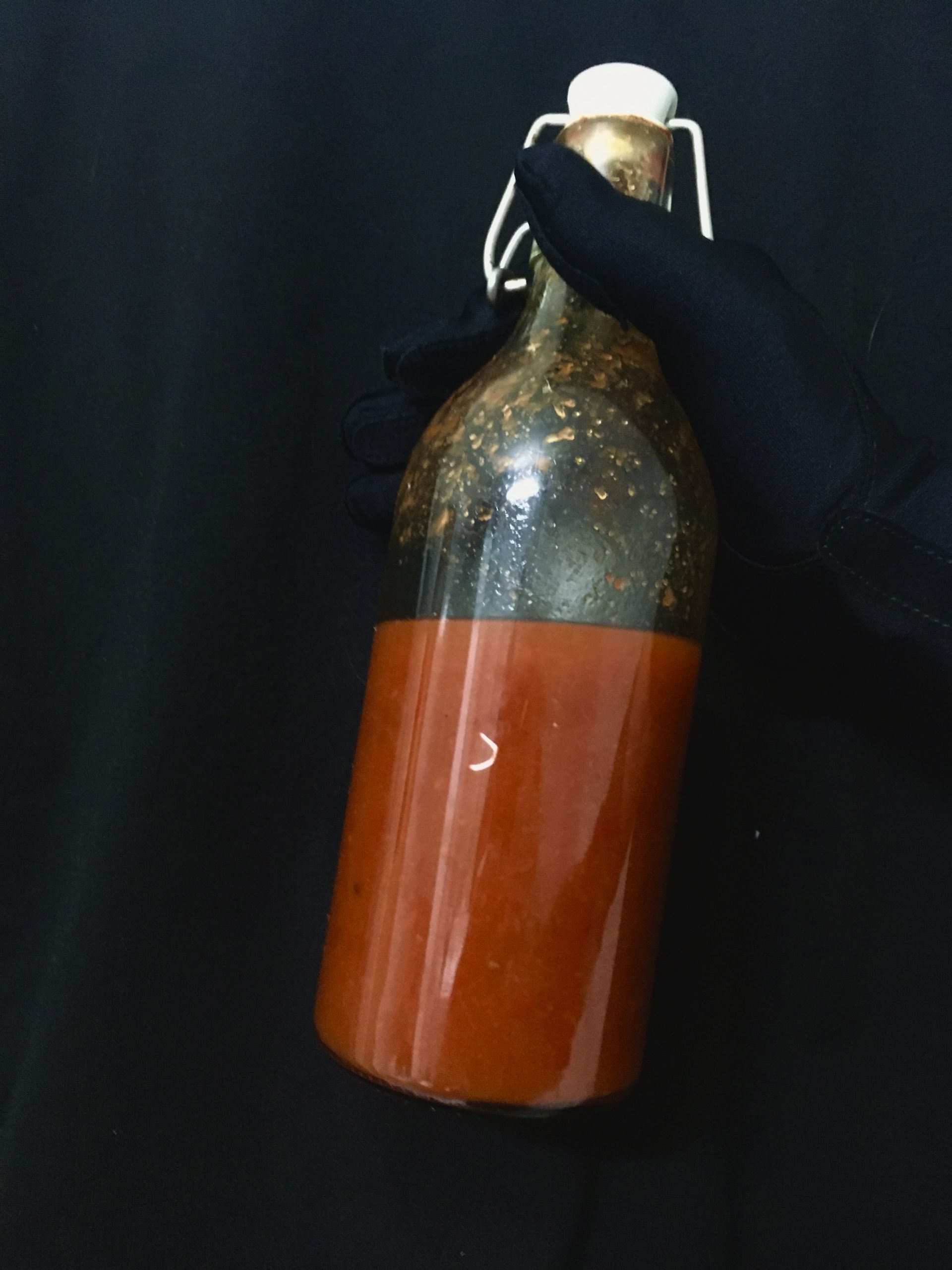 bottle of fermented hot sauce